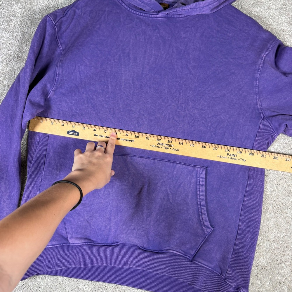 Zero Fatigue Men's M Purple Acid Wash Distressed Hooded Sweatshirt READ - Picture 6 of 14